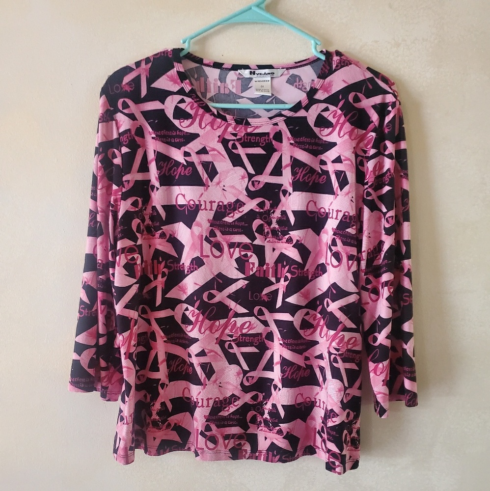 NY Card Cancer Insperation Shirt sz OX L